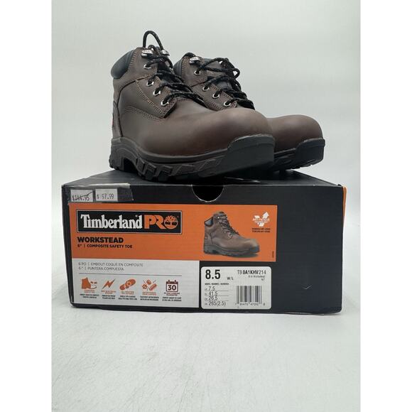 NEW Timberland WORKSTEAD Men's Composite Safety Toe Boot Brown US Size 8.5 Wide - Picture 11 of 11